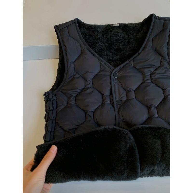 Lamb down cotton vest women's autumn and winter with coat inner vest inner vest northeast velvet thickened thermal vest