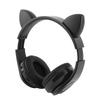 Светодиодная гарнитура с шумоподавлением, форма кошачьих ушек, Bluetooth 5.0 гарнитура с микрофоном для молодежи