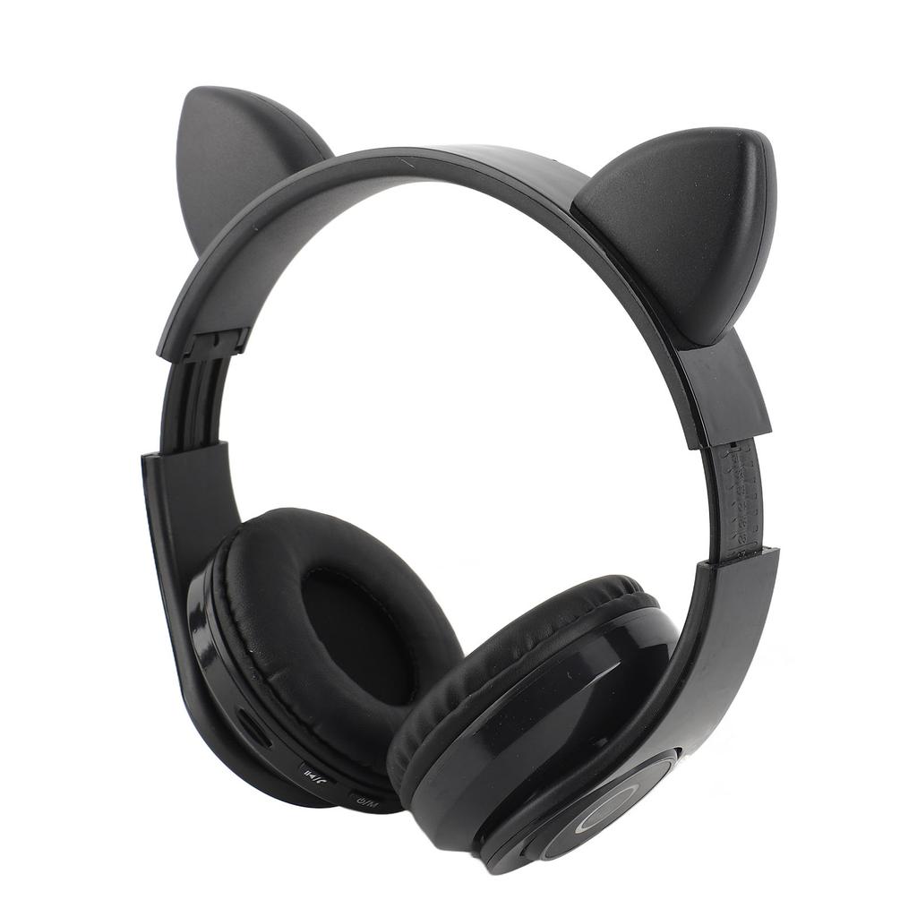 Светодиодная гарнитура с шумоподавлением, форма кошачьих ушек, Bluetooth 5.0 гарнитура с микрофоном для молодежи