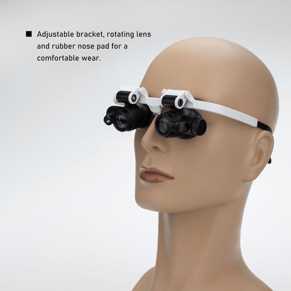 Лупа-лупа, крепление на голову для очков со светодиодной подсветкой, регулируемый кронштейн для очков, лупа для ремонта часов