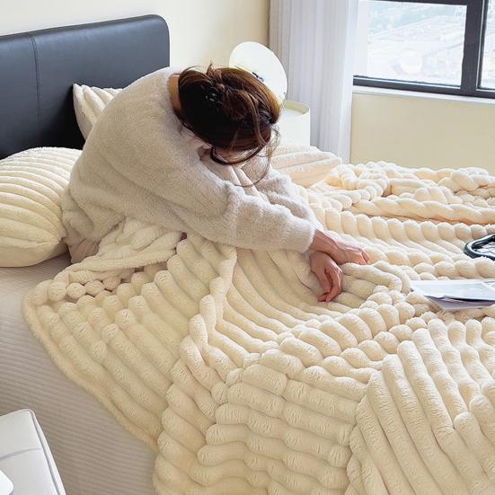 Kids Throw Blanket Super Soft Imitation Rabbit-Fur Flannel Blanket Living Room Warm Blanket Home Decor