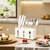 Compartment Plastic Utensil Storage Box - Large, Durable Tableware Organizer for Forks, Knives, Spoons, Napkins Utensil Holder