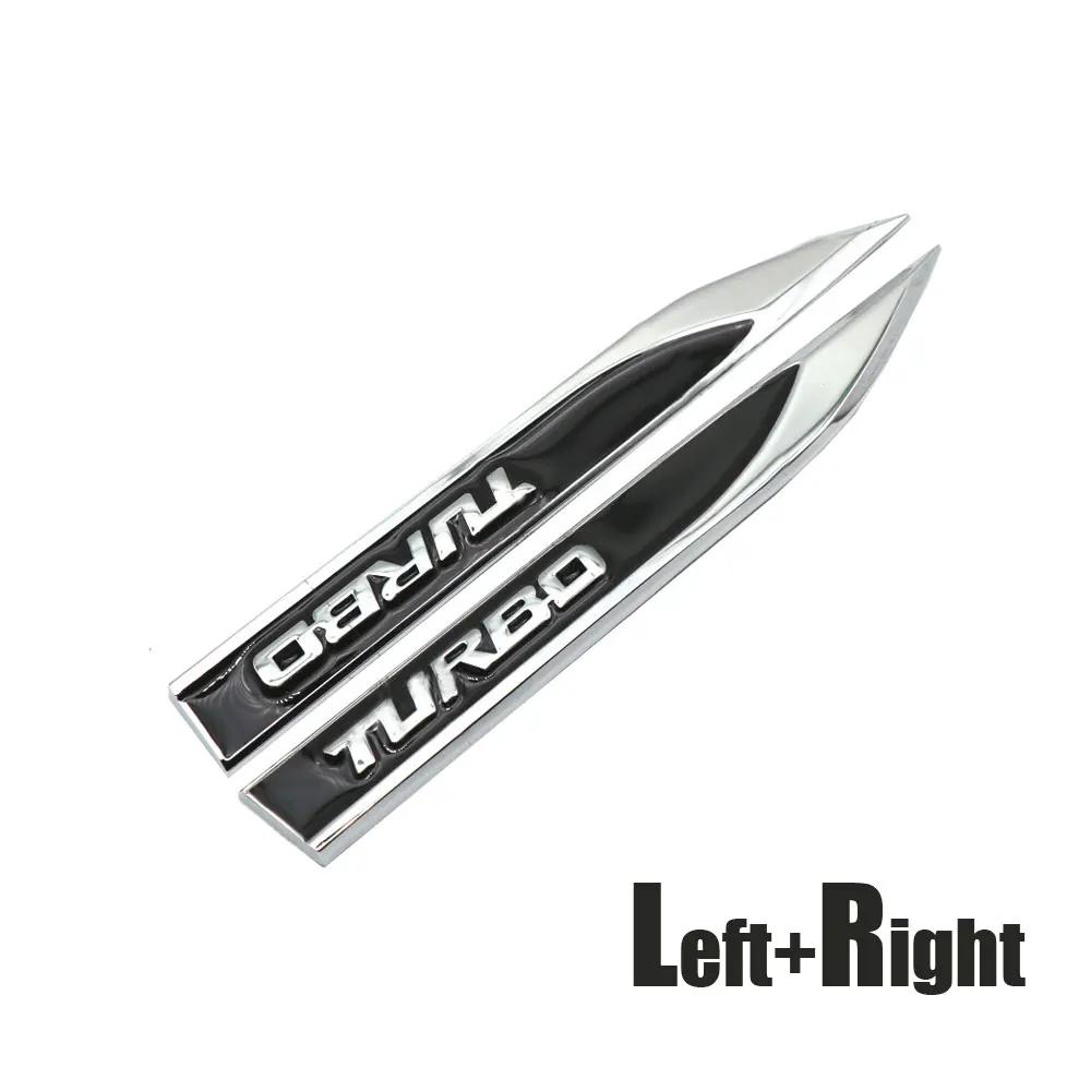 2 шт. 3D металлический турбо-логотип автомобиля, эмблема на крыло, значок, наклейки для автомобиля, стильная наклейка, универсальные аксессуары для внешнего декора автомобиля