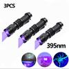 UV Purple Flashlight 365NM/395NM Aluminum Alloy Cash Detector Fluorescence Detection UV Flashlight Scorpion Lamp Purple Lamp