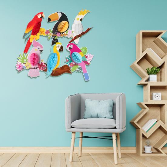 1 набор подвесок «Тропические птицы» Красивые декоративные красочные тропические птицы попугаи Гавайская тематическая вечеринка украшения для дома