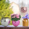 1 Set Flower Pot Vibrant Color Shiny Surface Plastic Decorative Hanging Disco Ball Planter Flower Vase Home Supplies