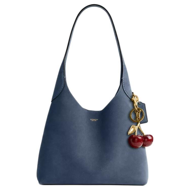 COACH Brooklyn Cow Leather Shoulder Bag Small Women's Denim Blue CW637-B4LD
