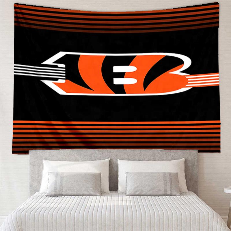 Cincinnati Bengals LOGO Tapestry for Bedroom Aesthetic Classroom Tapestries Wall Hanging for Living Room Dorm Office,Ideal Creative Gift