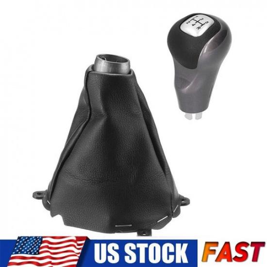 Silver Manual 5-Speed Gear Shift Knob Lever Gaitor Boot For Honda Civic 2006-11