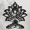 A Sitting Cross Legged Woman with Lotus Modern Home Decor for Bedroom, Living Room, or Bathroom. Waterproof, Rustproof  Installation.