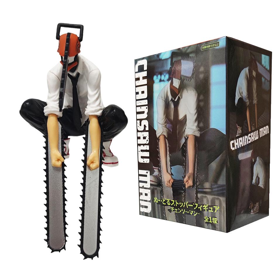 Hot Anime Chainsaw Man Figure 2Pcs Set Denji Action Figural 14-17Cm Car Decoration Doll Pvc Model Collection Toys Children Gifts