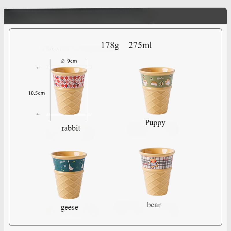 Creative Ceramic Mugs Water Mugs Milk Mugs Breakfast Mugs Couple Mugs Ice Cream Cone Mugs