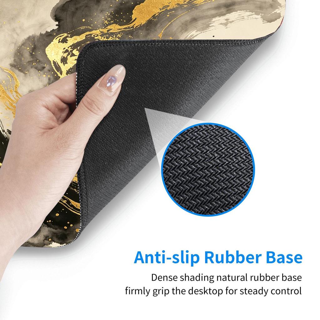 Black Gold Textured Mouse Pad Notebook Ip Computer Office Game Non-slip Rubber New Large Table Mat