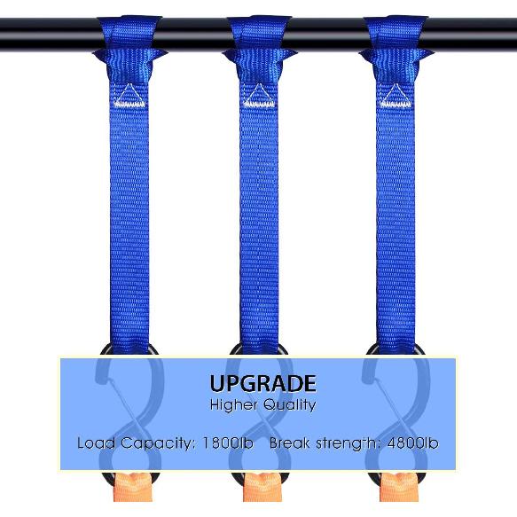 Soft Loop Tie Down Straps (8 Pack) 1800Lbs Load Capacity, 4800Lbs Breaking Strength Heavy Duty Tie Down Loops For Securing ATV UTV Motorcycles