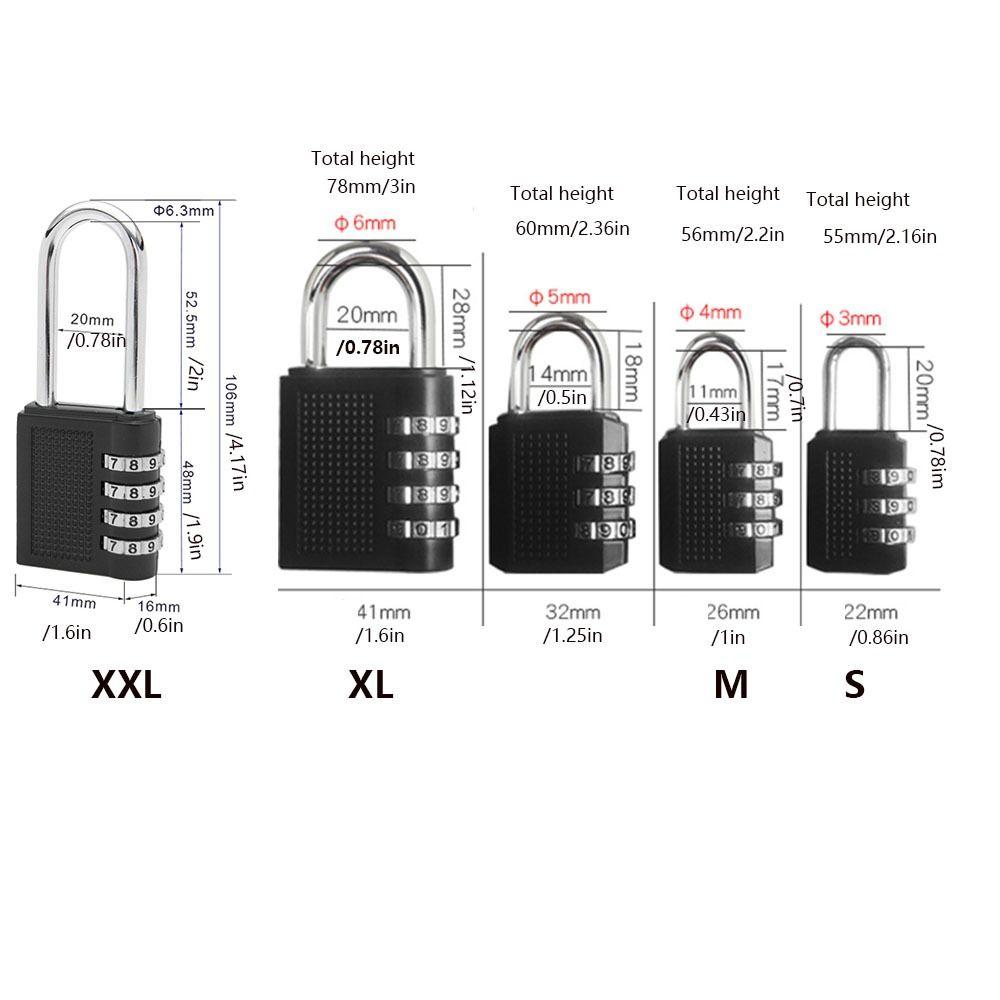 Safe Password Lock 3 /4 Digit Code Lock Practical Luggage Combination Lock Cabinet