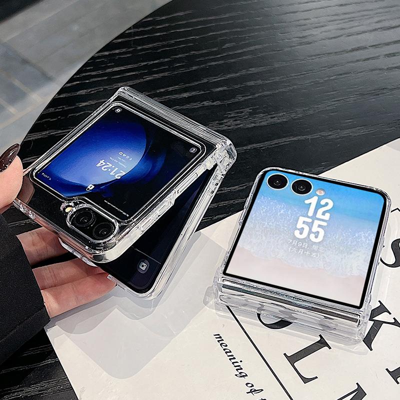 Чехол с принтом «Цветные звезды» для Samsung Galaxy Z Flip 8 7 FE 6 5 Z Flip8 Flip7 Flip6 Магнитный Прозрачный Жесткий ПК Складной Чехол для Телефона