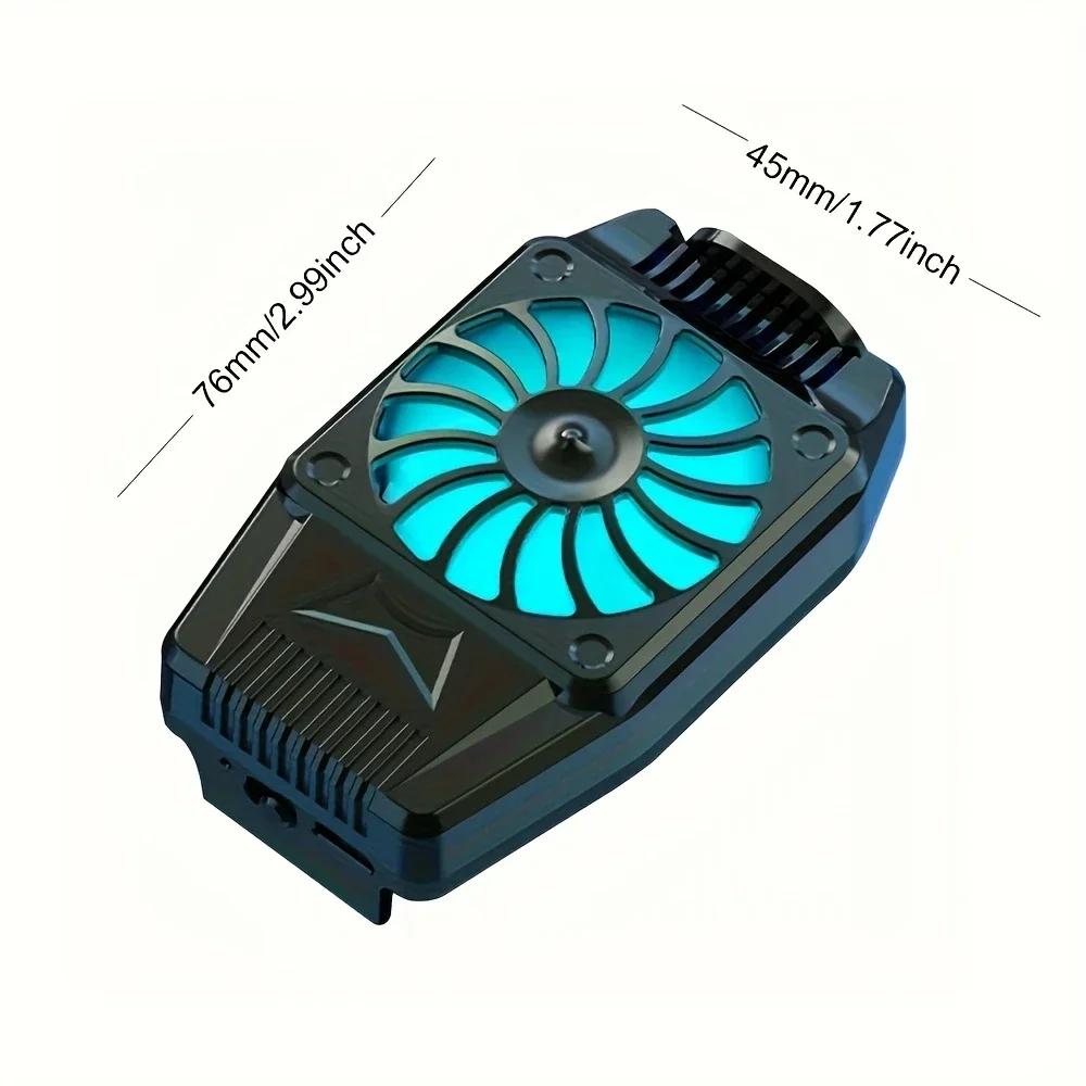 Портативный универсальный турбо-ураганный вентилятор для охлаждения мобильного телефона, бесшумная работа Металлические конструкции Подходит для iPhone, Samsung