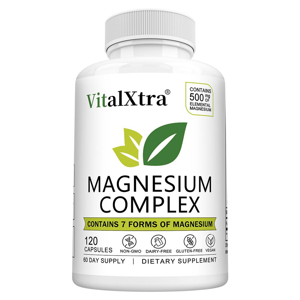 Magnesium complex supplement, beneficial for brain health, 120 capsules