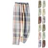 Женские пижамные штаны, плюшевые пижамные штаны с мягкой эластичной талией, клетчатые штаны с 2 карманами