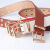Trendy Pu Designer Belt With Hollow Geometric Details For Female Street Fashion