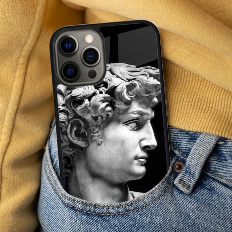 Винтажная забавная статуэтка, мягкий чехол для телефона для iPhone 17 Air 16e Pro max 15 Pro 13 14 Plus 11 12 MagSafe, магнитный чехол