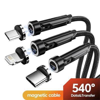 Магнитный USB-кабель типа C для iPhone 12 X Xiaomi, быстрое зарядное устройство, магнитный кабель Micro USB Type-C для зарядки, провод для передачи данных