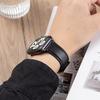 Ремешок из натуральной кожи для Apple Watch S10 - первый слой из воловьей кожи, прочный, квадратный ремешок для часов, бизнес-класса