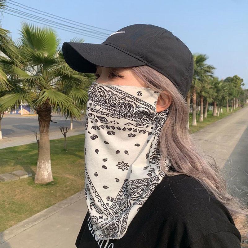UV Protection Mask Ice Silk Cooling Sunscreen Face Ear Neck Protection For Men Women Summer Outdoor Cycling Breathable Scarf