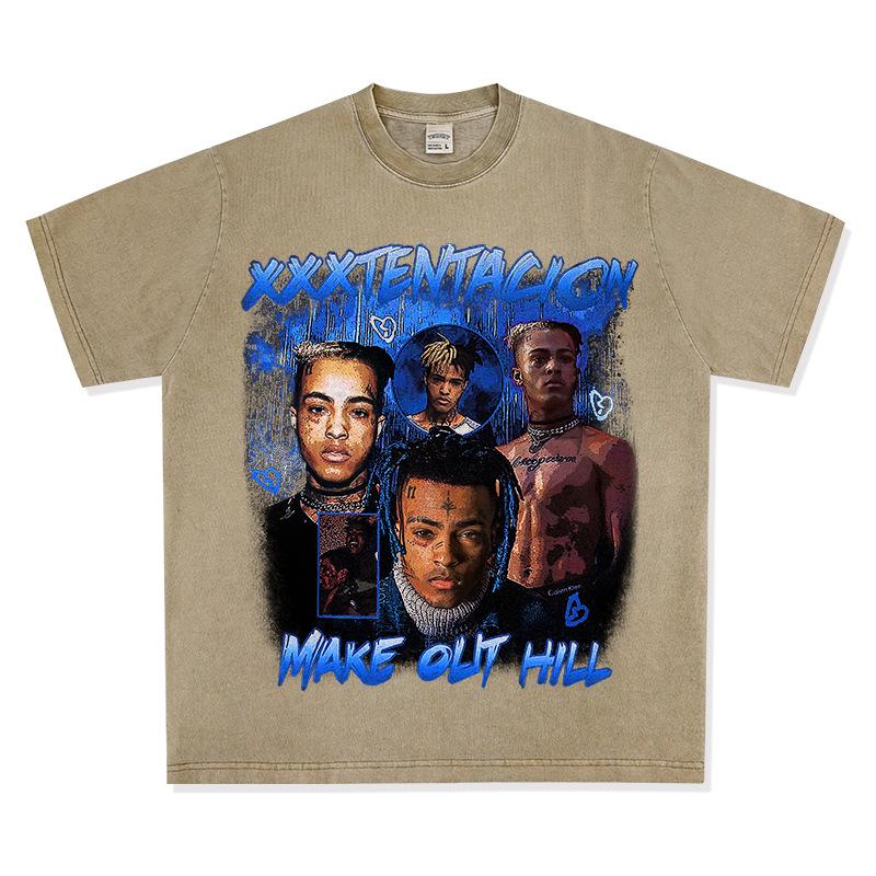 Винтажная тяжелая хип-хоп футболка XXXTentacion – Европейский и Американский стритвир