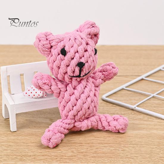 Interactive Cotton Rope Dog Toy Cute Rabbit Bear Giraffe Octopus Shape Dog Chew Toy Bite-resistant Pet Squeaky