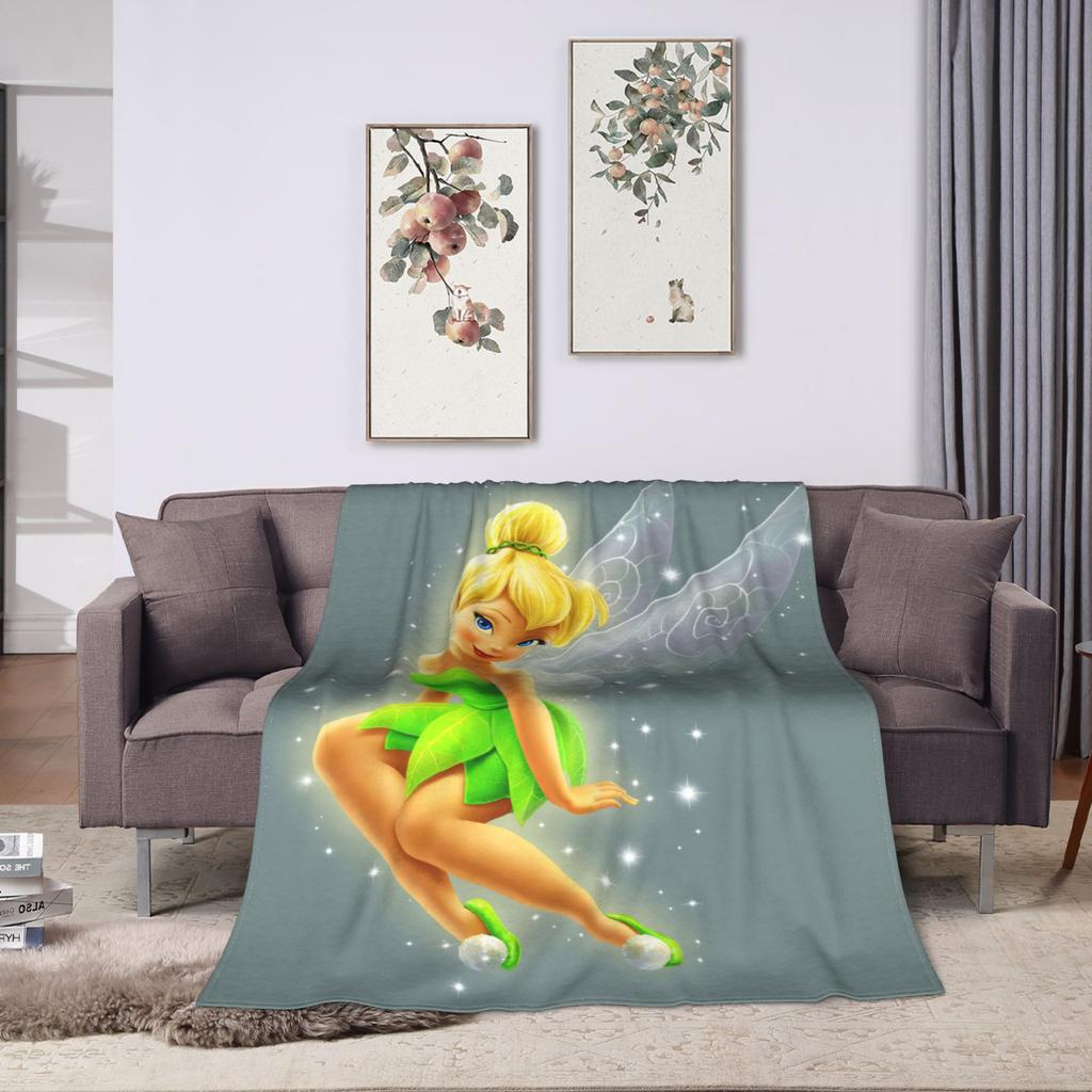 Tinker Bells Flannel Blankets Winter Soft Warm Bedding Throws for Girls Boys Living Room Graphic Bedspread Sofa Bed Cover