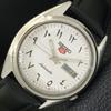 VINTAGE SEIKO 5 AUTOMATIC 7009A JAPAN MENS ARABIC WHITE DIAL WATCH A702676-1 R209-a702676