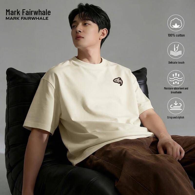 Mark Fairwhale Мужская хлопковая футболка плотного плетения с силуэтом косатки