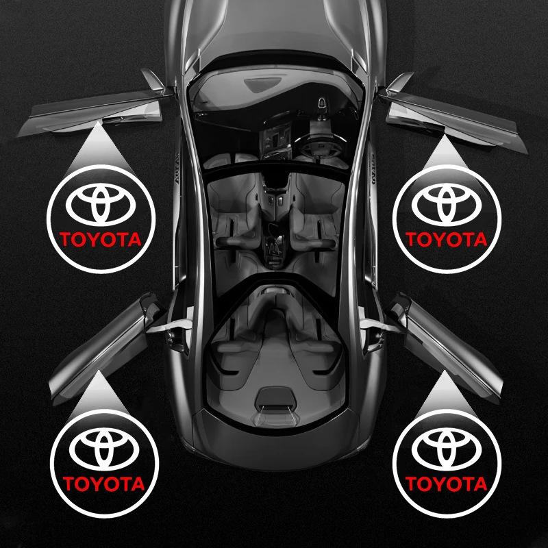 Светодиодная подсветка порога автомобиля Welcome Light для Toyota GRsport Crown Hilux Aygo Yaris Corolla Логотип Тень Призрака Световая Атмосфера Универсальная Посадка