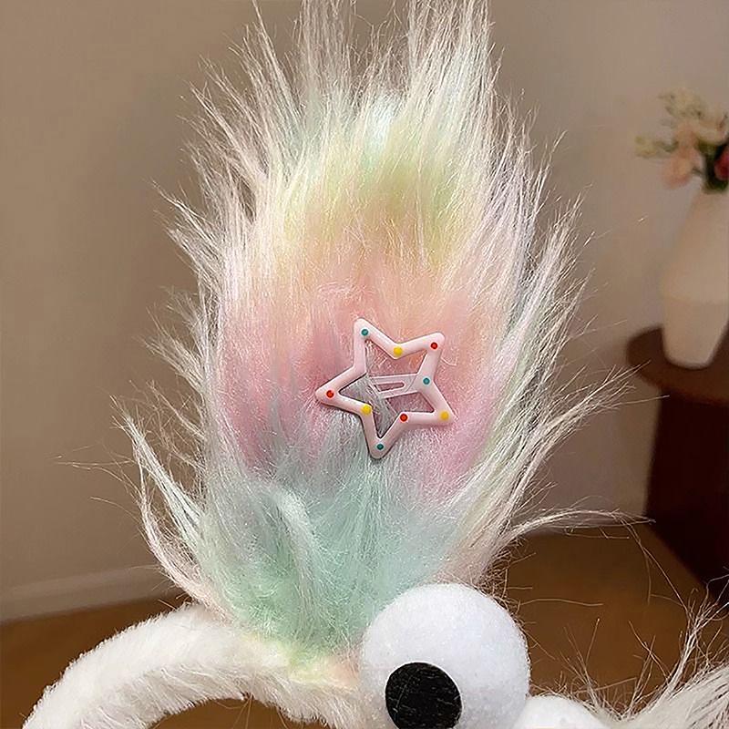 2024 Funny Plush Ugly Doll Hairband Female Winter Cute Cartoon Face Wash Hairband Hair Hoop Korean Girl Hair Grotto Headband