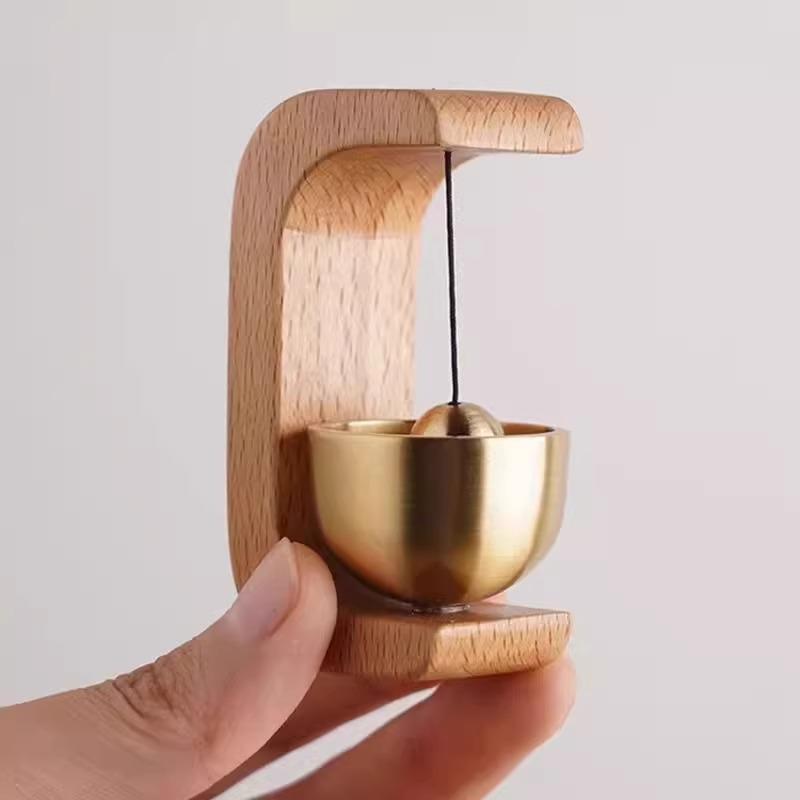 1Pcs Entrance Doorbell Shopkeeper'S Bell Wind Bell Door Opening Wooden Clock Reminder For Home Small Bell Decorations