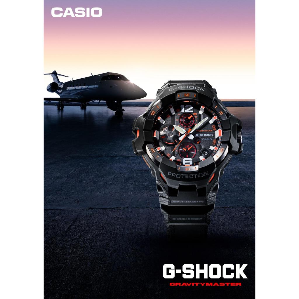 Casio Мужские часы G-Shock GRAVITYMASTER Tough Solar, Bluetooth, биопластик, GR-B300-1AJF, черные, официальная модель в Японии