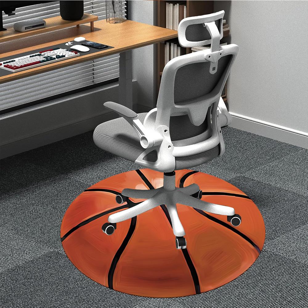 1pc Basketball Ball Chair Carpet for Office Non-Slip, Machine Washable Rug for Office - Holiday DecorMachine Made yy251029070