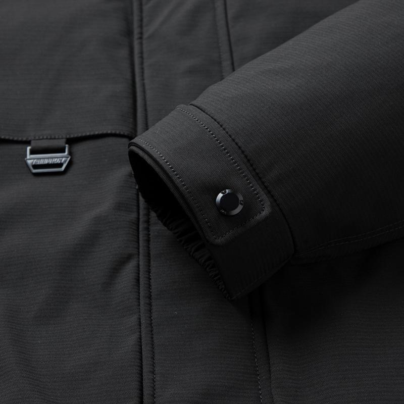 Men's Down Jacket Autumn and Winter White Duck Down Warm Removal Cap Thickened Down Tooling Middle-aged and Young People Cold-proof Jacket