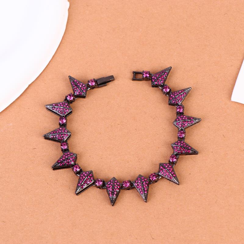 Fashion Geometric Spike Necklace Bracelet Punk Rock Style Men Women CZ Paved Jewelry Everyday Accessory