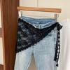 Double-use Triangle Short Half Skirt Butt Curtain Skirt Lace Trim Small Apron Soft Lace Stacked Ins Style Spring Headscarf