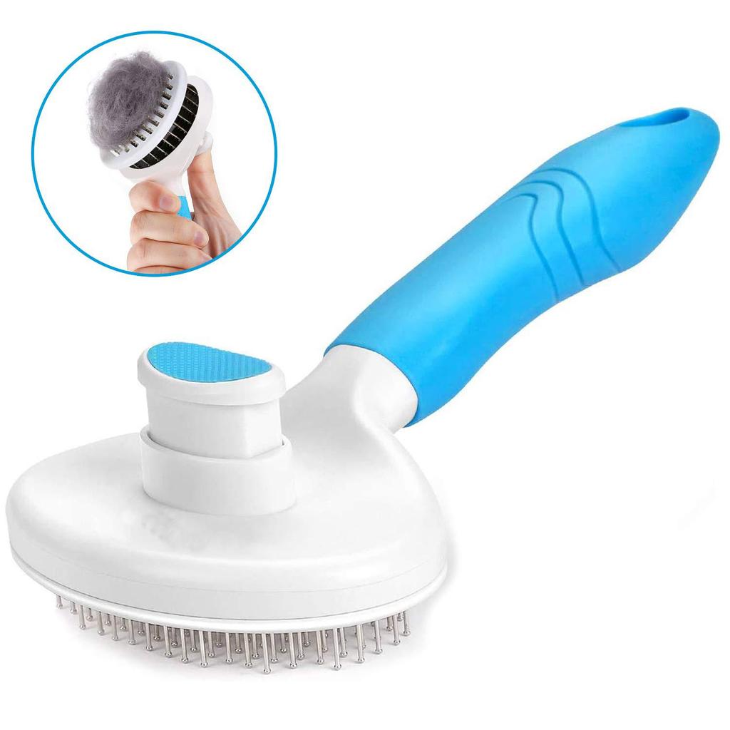 Cat Grooming Brush Self Cleaning Slicker Brushes for Dogs Cats Pet Brush Tool Gently Removes Loose Undercoat Mats Tangled Hair Massage-Self