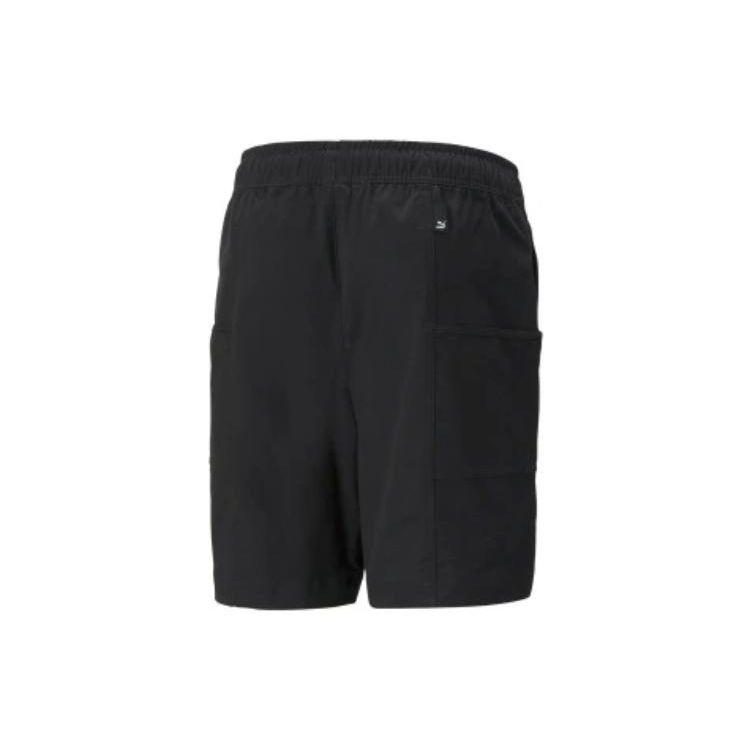 Puma Однотонные спортивные шорты с вышитым логотипом и эластичной талией Мужские шорты Черный 537728-01