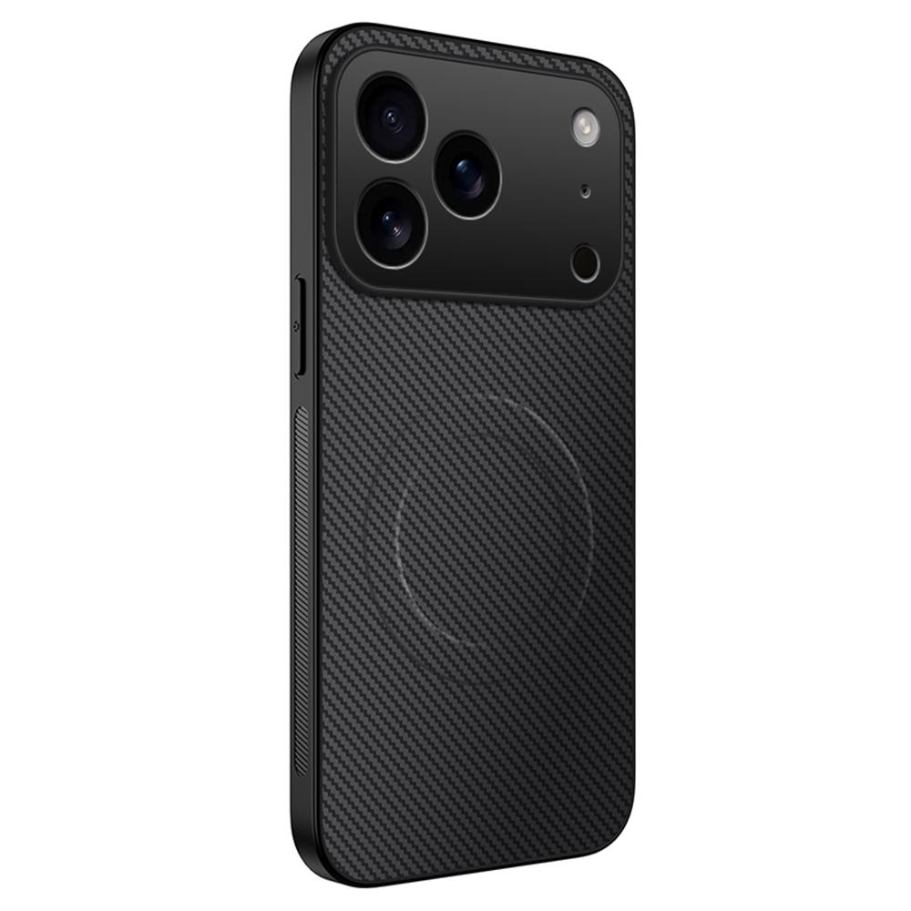 Ультратонкий магнитный кожаный чехол из углеродного волокна для iPhone 17 Air 16E 16 15 14 13 Pro Max для Magsafe Ударопрочный военный чехол