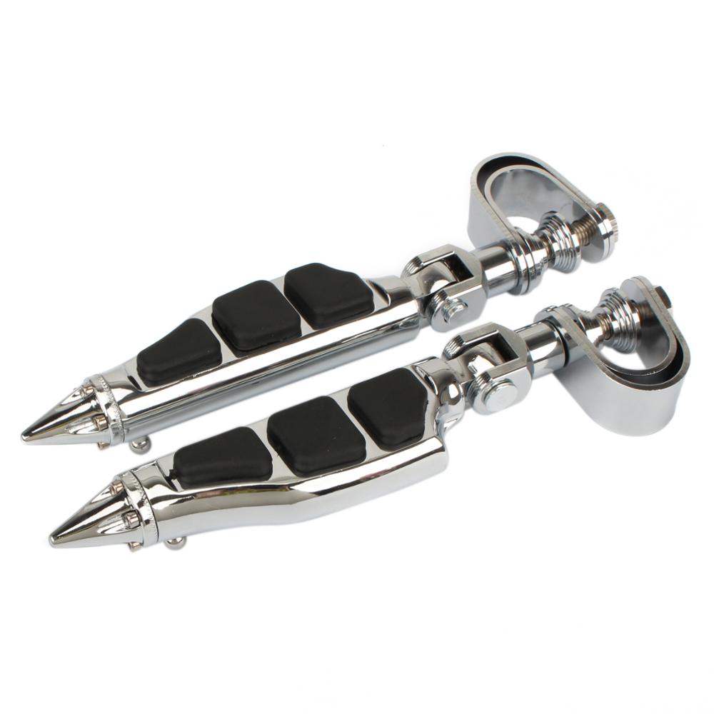 1 Pair 1 1/4" Universal Motorcycle Foot Pegs Highway Foot Pedal Engine Crash Bar Guard Footrest Clamp Mount for Harley Chopper