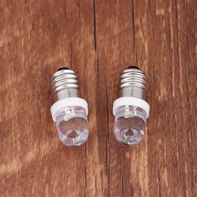 5Pcs Led E10 Dc3V 5V 6V 12V 24V Screw Bulb Warning Signal Bulb E10 Instrumentation Bulb Indicator White Auto Interior Light