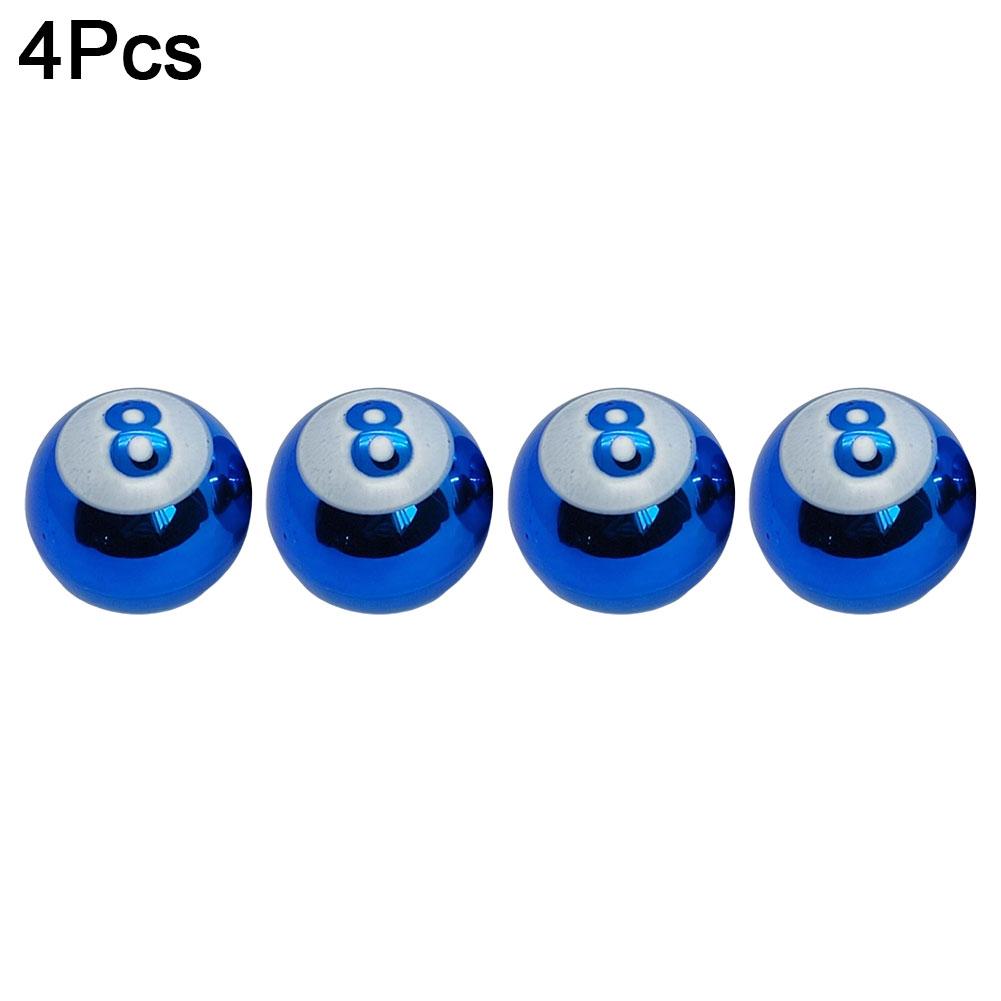 4pcs Car Wheel Tire Valve Core Cap Creative Billiards 8 Wheel Dust Cover Car Truck SUV Motorcycle Bike Accessories