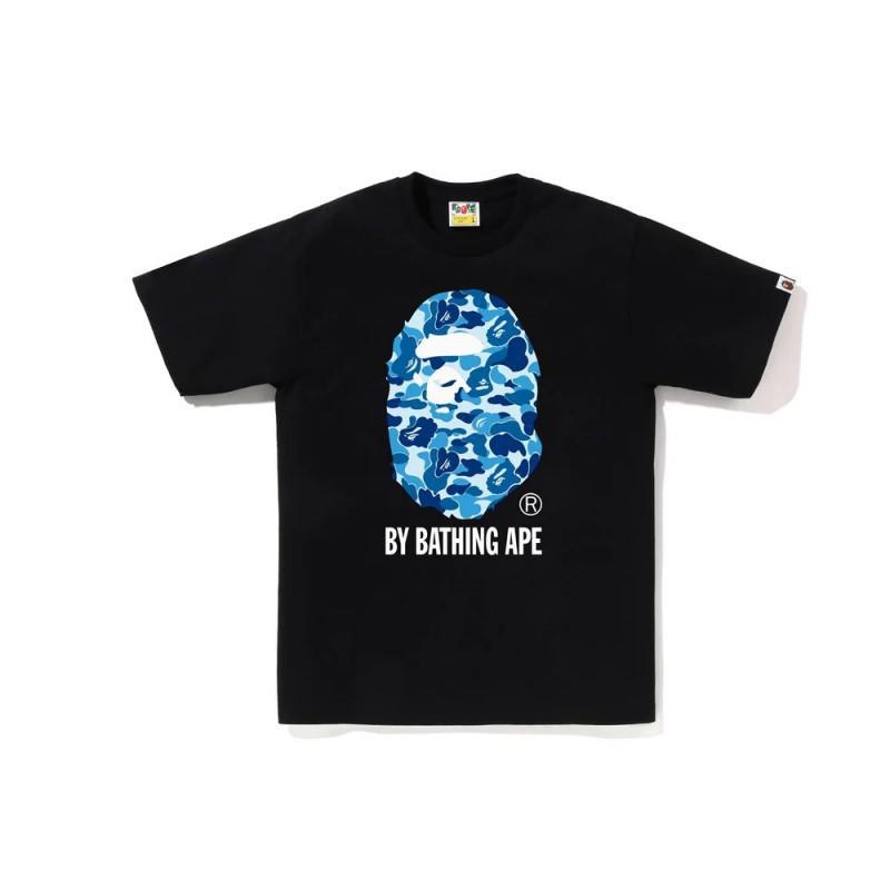 2026 BAPE Камуфляж с головой обезьяны Графическая футболка Унисекс Короткий рукав Круглый вырез Хлопковая футболка Мужчины Женщины