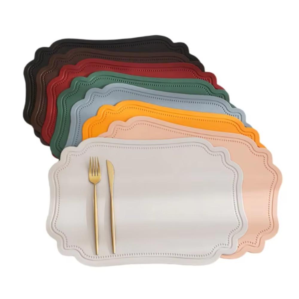 Faux Leather Coffee Place Mat Solid Color Heat Resistant Mat New Place Mat Outdoor Indoor