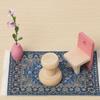1/12 Dollhouse Carpet Multicolor Miniature Weaving Rug Gift Floral Pattern Cup Mat
